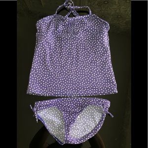 Lands End 2pc polka dot swimsuit